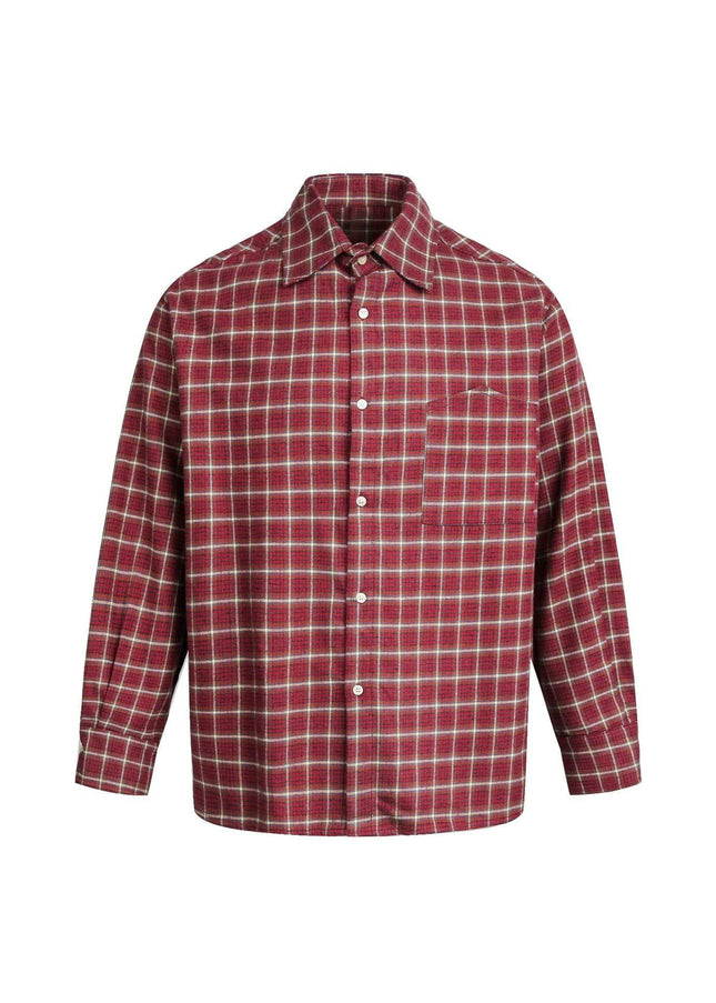 TALKLESSFASHION EON 26 spring new spot American street trend vintage plaid long sleeve shirt men