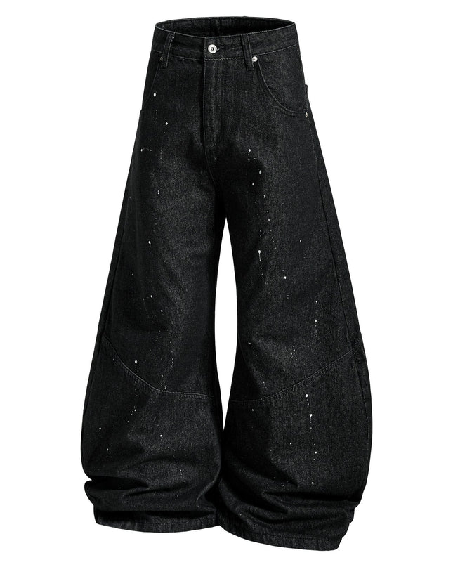TALKLESSFASHION EON 26 spring new spot American street trendy high street individual design scimitar denim trousers