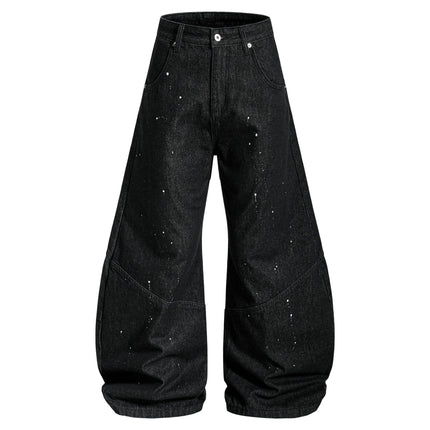 TALKLESSFASHION EON 26 spring new spot American street trendy high street individual design scimitar denim trousers