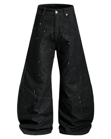 TALKLESSFASHION EON 26 spring new spot American street trendy high street individual design scimitar denim trousers