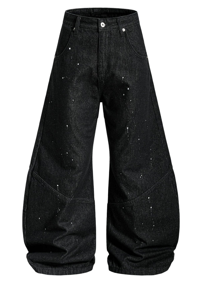 TALKLESSFASHION EON 26 spring new spot American street trendy high street individual design scimitar denim trousers