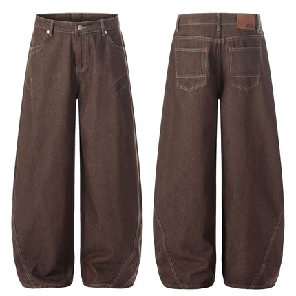 TALKLESSFASHION EON 26 spring new spot American street trendy high street individual design small scimitar denim trousers men