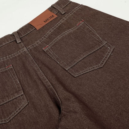 TALKLESSFASHION EON 26 spring new spot American street trendy high street individual design small scimitar denim trousers men