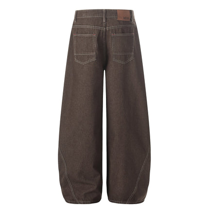 TALKLESSFASHION EON 26 spring new spot American street trendy high street individual design small scimitar denim trousers men