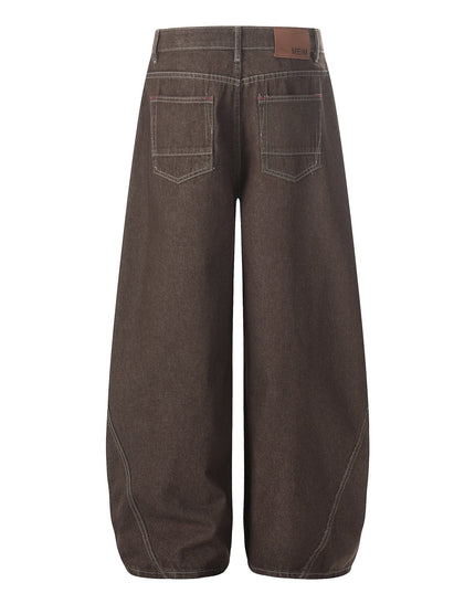 TALKLESSFASHION EON 26 spring new spot American street trendy high street individual design small scimitar denim trousers men