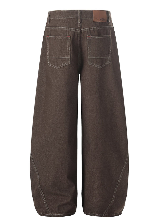 TALKLESSFASHION EON 26 spring new spot American street trendy high street individual design small scimitar denim trousers men