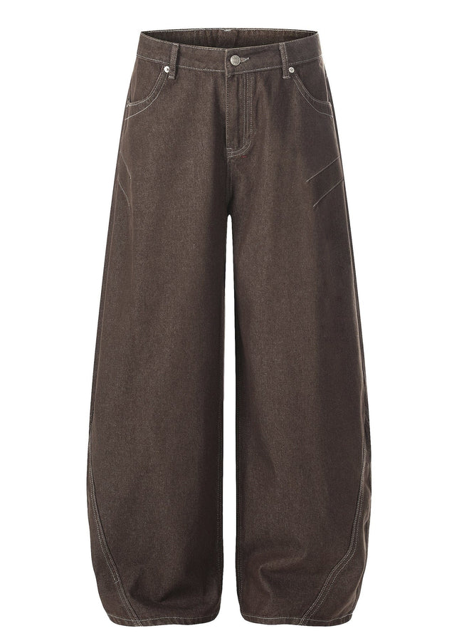TALKLESSFASHION EON 26 spring new spot American street trendy high street individual design small scimitar denim trousers men