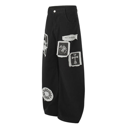 TALKLESSFASHION EON 26 spring new spot American street trendy high street individual pattern design casual trousers men