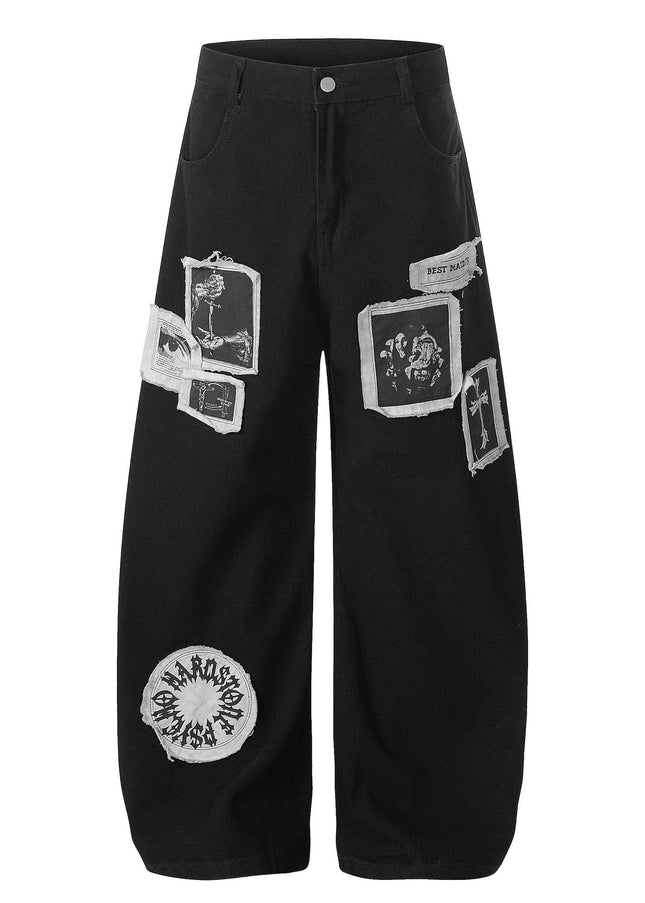 TALKLESSFASHION EON 26 spring new spot American street trendy high street individual pattern design casual trousers men