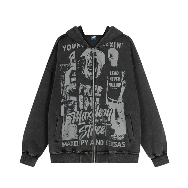 THETLSTUDIO EON 26 spring new spot American street trendy high street individual pattern design hooded sweatshirt cardigan men — 2