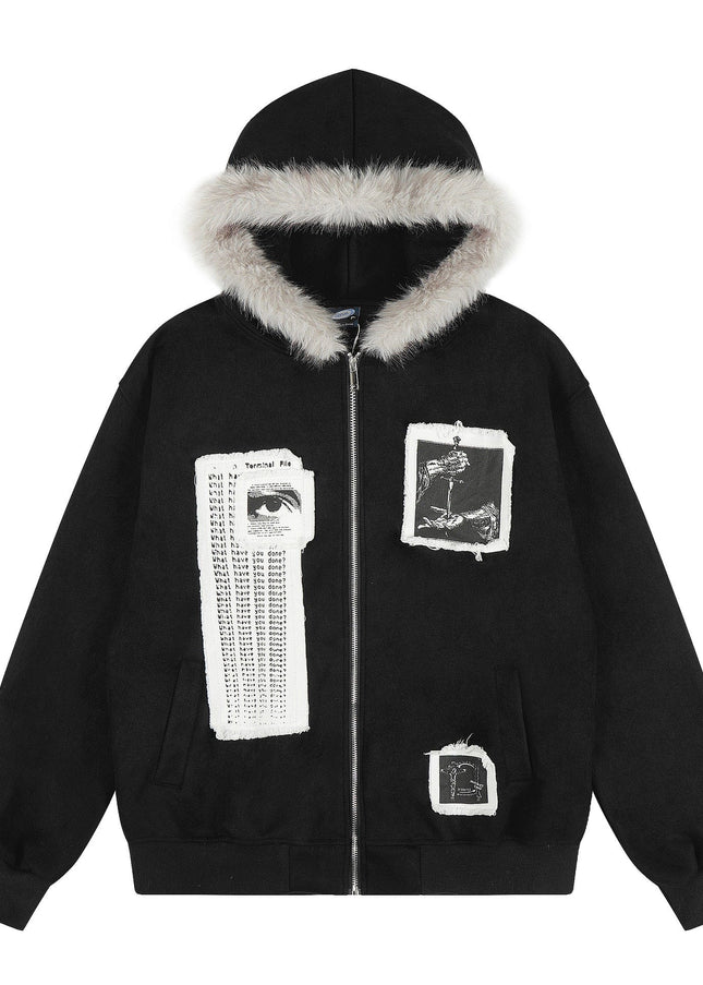 TALKLESSFASHION EON 26 spring new spot American street trendy high street individual pattern hooded jacket jacket men