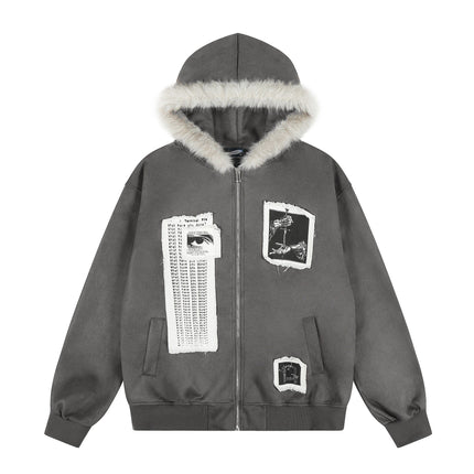 TALKLESSFASHION EON 26 spring new spot American street trendy high street individual pattern hooded jacket jacket men