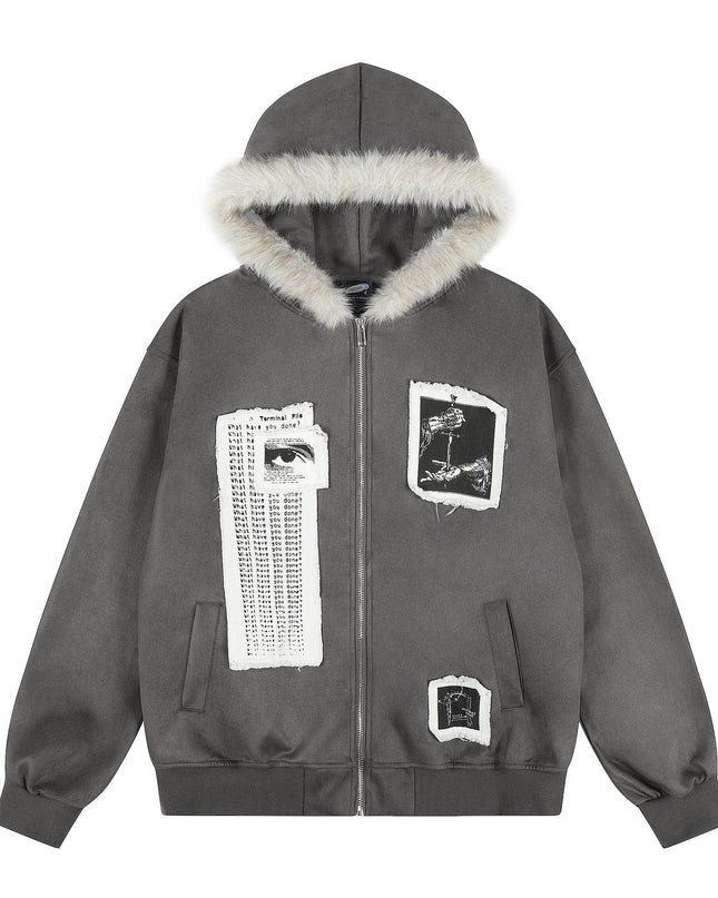 TALKLESSFASHION EON 26 spring new spot American street trendy high street individual pattern hooded jacket jacket men