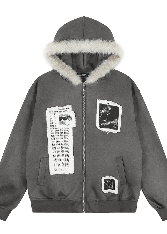 TALKLESSFASHION EON 26 spring new spot American street trendy high street individual pattern hooded jacket jacket men