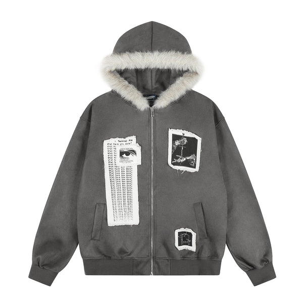 Individual Pattern Hooded Jacket
