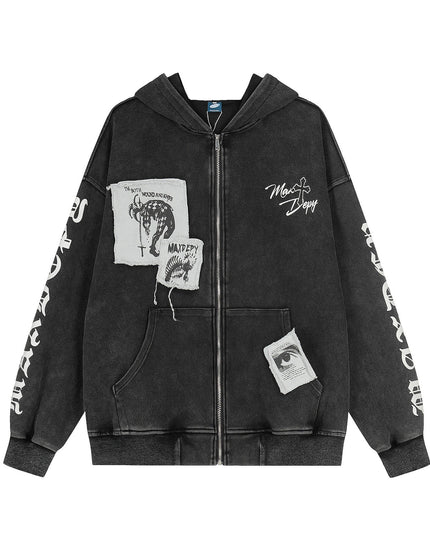 TALKLESSFASHION EON 26 spring new spot American street trendy high street individual pattern hooded sweatshirt jacket for men