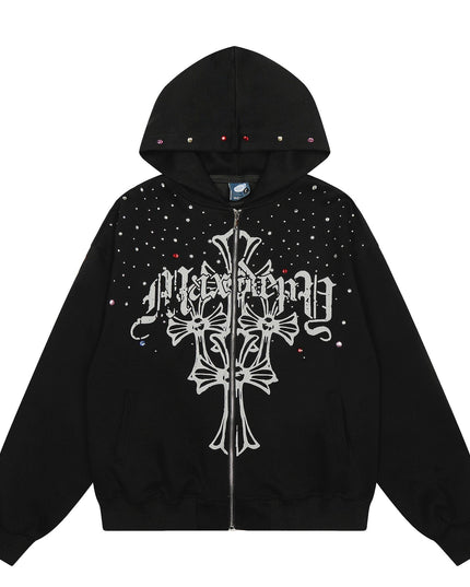 TALKLESSFASHION EON 26 spring new spot American street trendy high street individual pattern hooded sweatshirt jacket for men