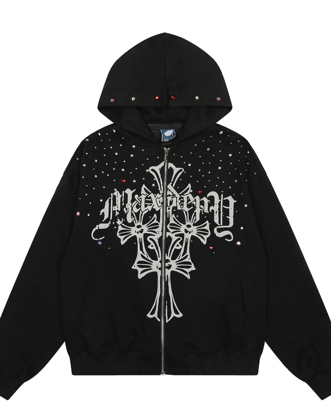 TALKLESSFASHION EON 26 spring new spot American street trendy high street individual pattern hooded sweatshirt jacket for men