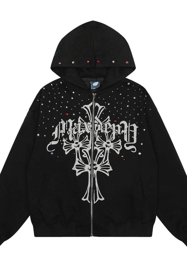 TALKLESSFASHION EON 26 spring new spot American street trendy high street individual pattern hooded sweatshirt jacket for men