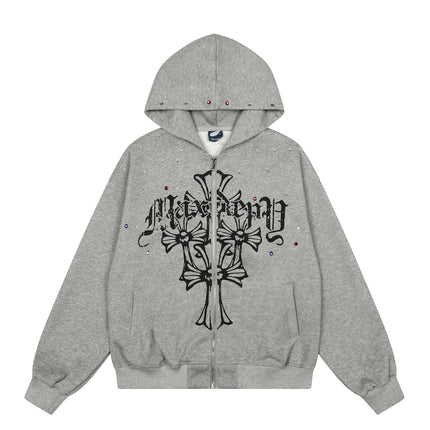 TALKLESSFASHION EON 26 spring new spot American street trendy high street individual pattern hooded sweatshirt jacket for men