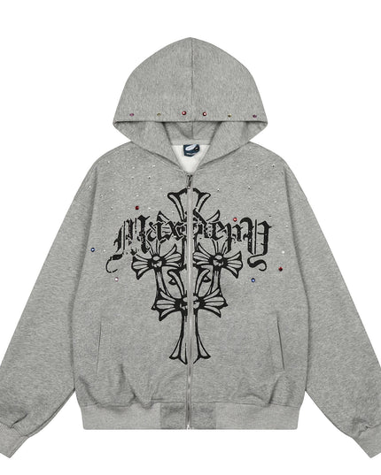 TALKLESSFASHION EON 26 spring new spot American street trendy high street individual pattern hooded sweatshirt jacket for men