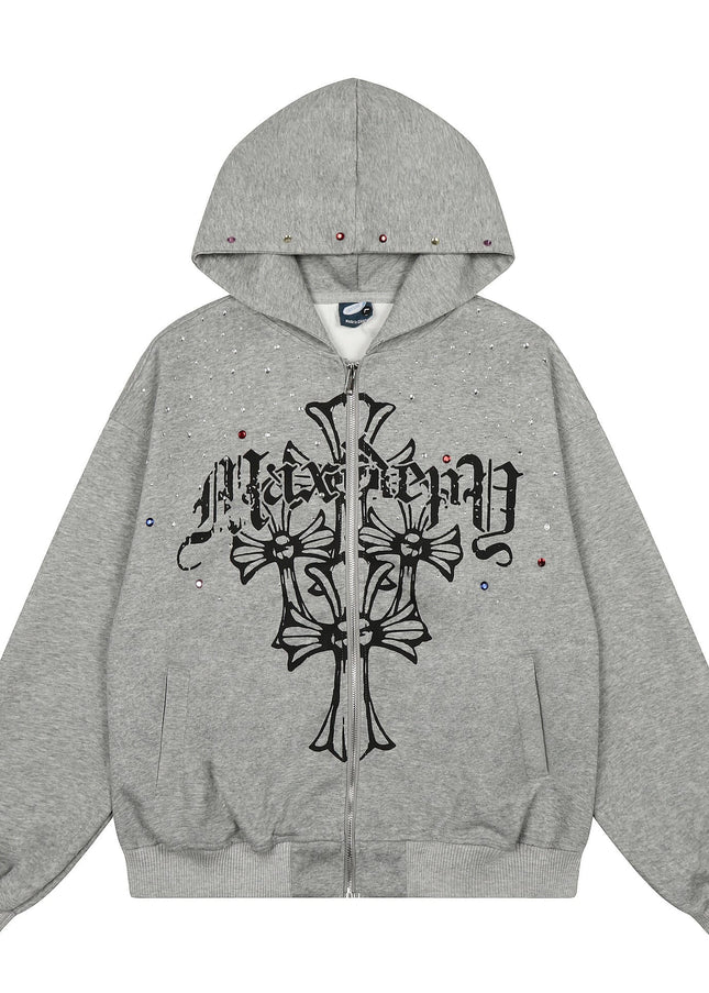 TALKLESSFASHION EON 26 spring new spot American street trendy high street individual pattern hooded sweatshirt jacket for men