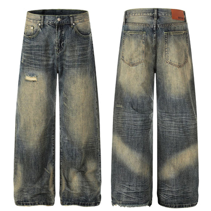 TALKLESSFASHION EON 26 spring New spot American street trendy high street individual wash design denim trousers men