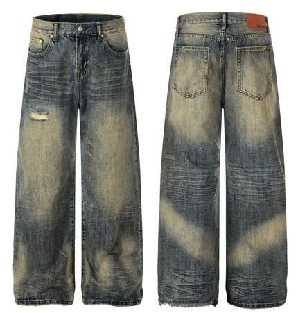 THETLSTUDIO EON 26 spring New spot American street trendy high street individual wash design denim trousers men