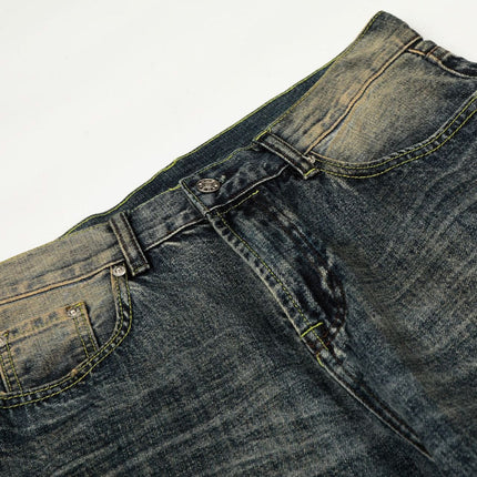 TALKLESSFASHION EON 26 spring New spot American street trendy high street individual wash design denim trousers men