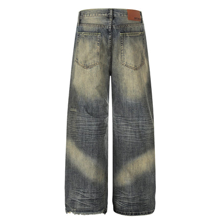TALKLESSFASHION EON 26 spring New spot American street trendy high street individual wash design denim trousers men