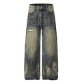 TALKLESSFASHION EON 26 spring New spot American street trendy high street individual wash design denim trousers men