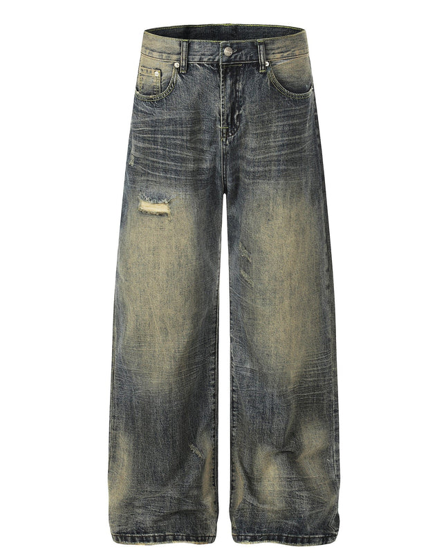 TALKLESSFASHION EON 26 spring New spot American street trendy high street individual wash design denim trousers men