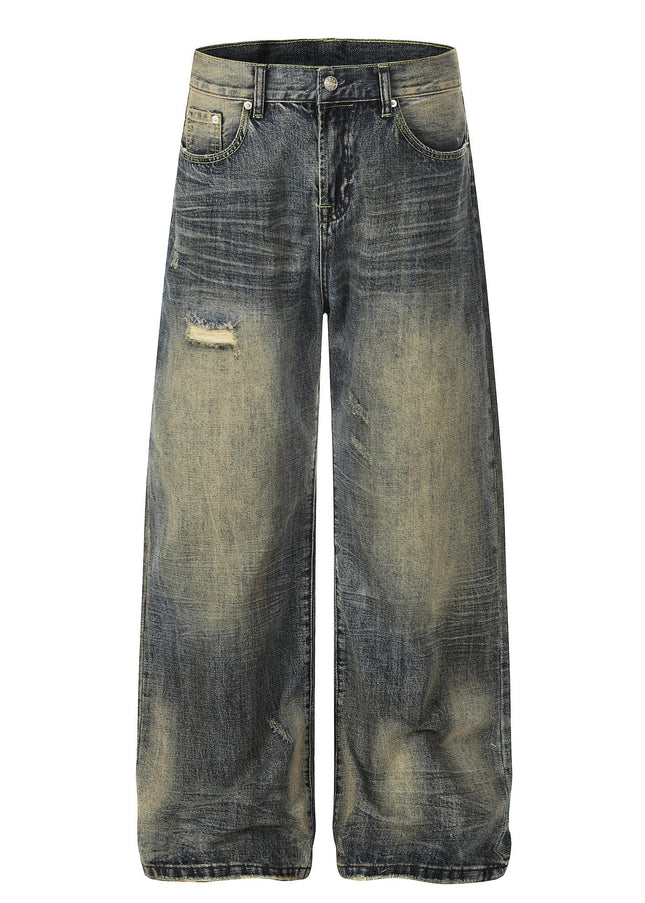 TALKLESSFASHION EON 26 spring New spot American street trendy high street individual wash design denim trousers men