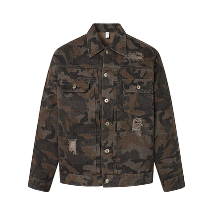 TALKLESSFASHION EON 26 spring New spot American street trendy high street individuality camouflage design loose jacket jacket for women