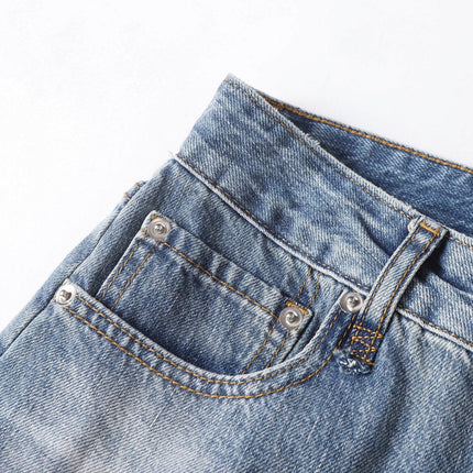 TALKLESSFASHION EON 26 spring New spot American street trendy high street individuality design washed scimitar denim trousers men