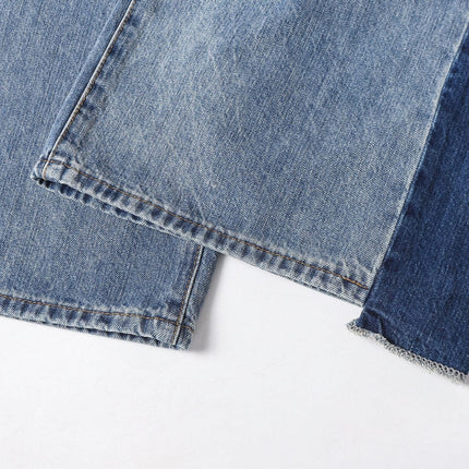 TALKLESSFASHION EON 26 spring New spot American street trendy high street individuality design washed scimitar denim trousers men