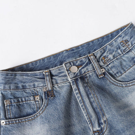 TALKLESSFASHION EON 26 spring New spot American street trendy high street individuality design washed scimitar denim trousers men