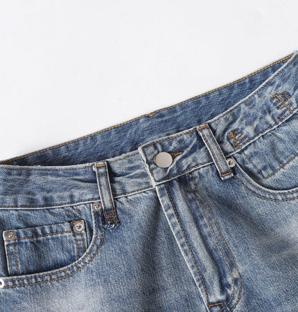 THETLSTUDIO EON 26 spring New spot American street trendy high street individuality design washed scimitar denim trousers men