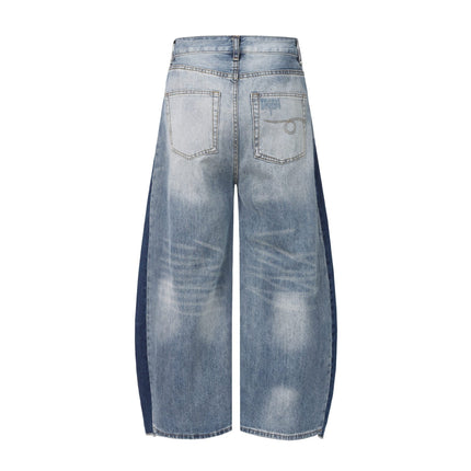 TALKLESSFASHION EON 26 spring New spot American street trendy high street individuality design washed scimitar denim trousers men