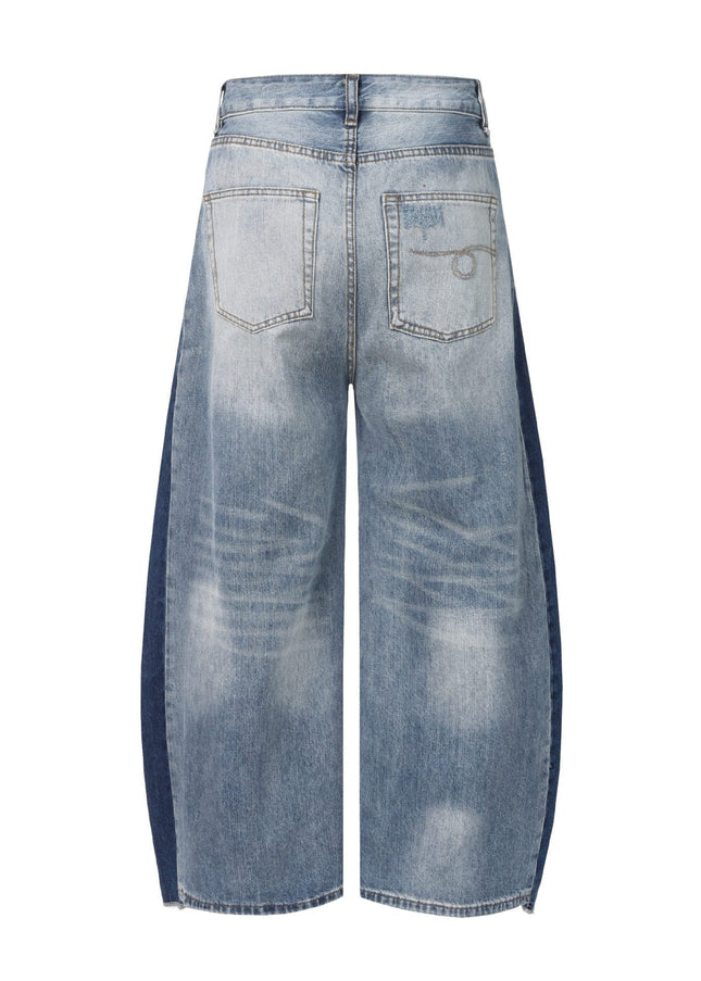 TALKLESSFASHION EON 26 spring New spot American street trendy high street individuality design washed scimitar denim trousers men