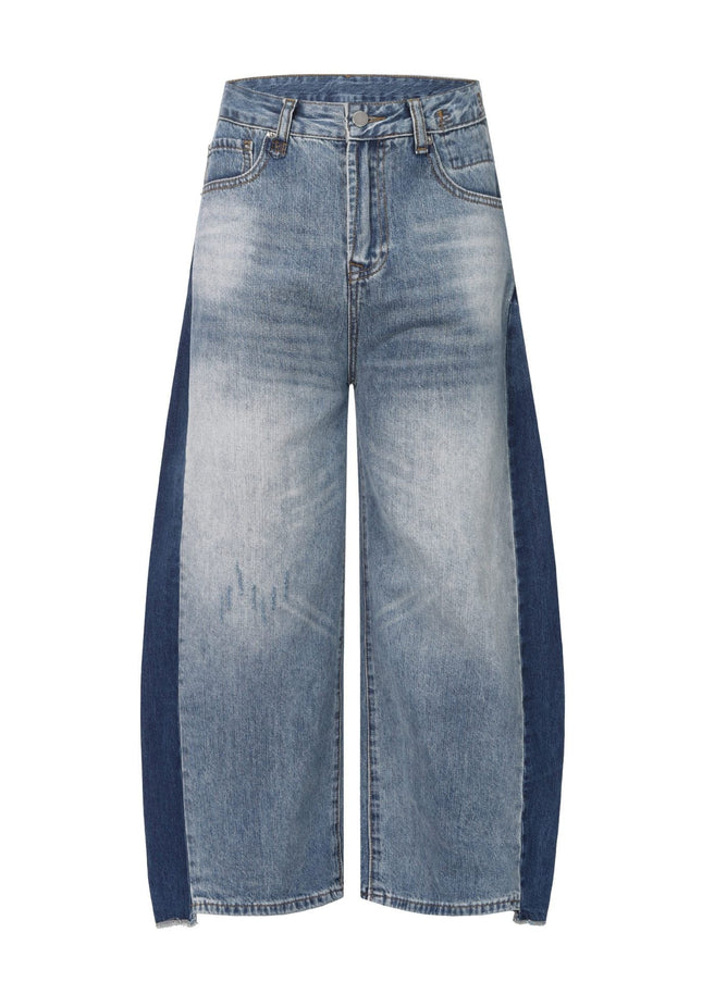 TALKLESSFASHION EON 26 spring New spot American street trendy high street individuality design washed scimitar denim trousers men