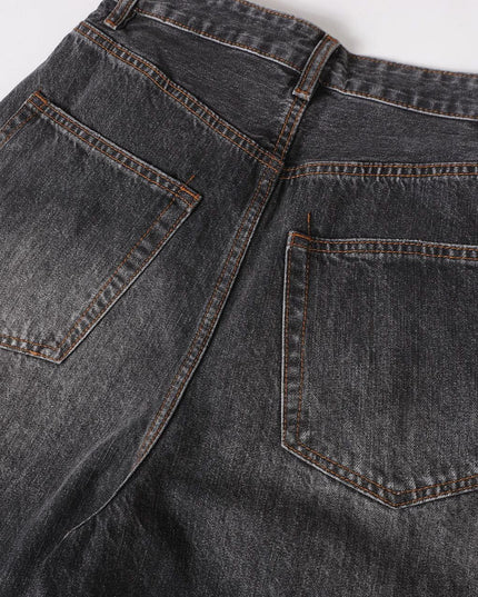 TALKLESSFASHION EON 26 spring New spot American street trendy high street individuality design washed scimitar denim trousers men