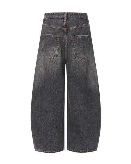 TALKLESSFASHION EON 26 spring New spot American street trendy high street individuality design washed scimitar denim trousers men