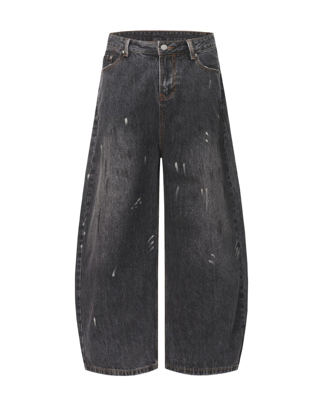 TALKLESSFASHION EON 26 spring New spot American street trendy high street individuality design washed scimitar denim trousers men