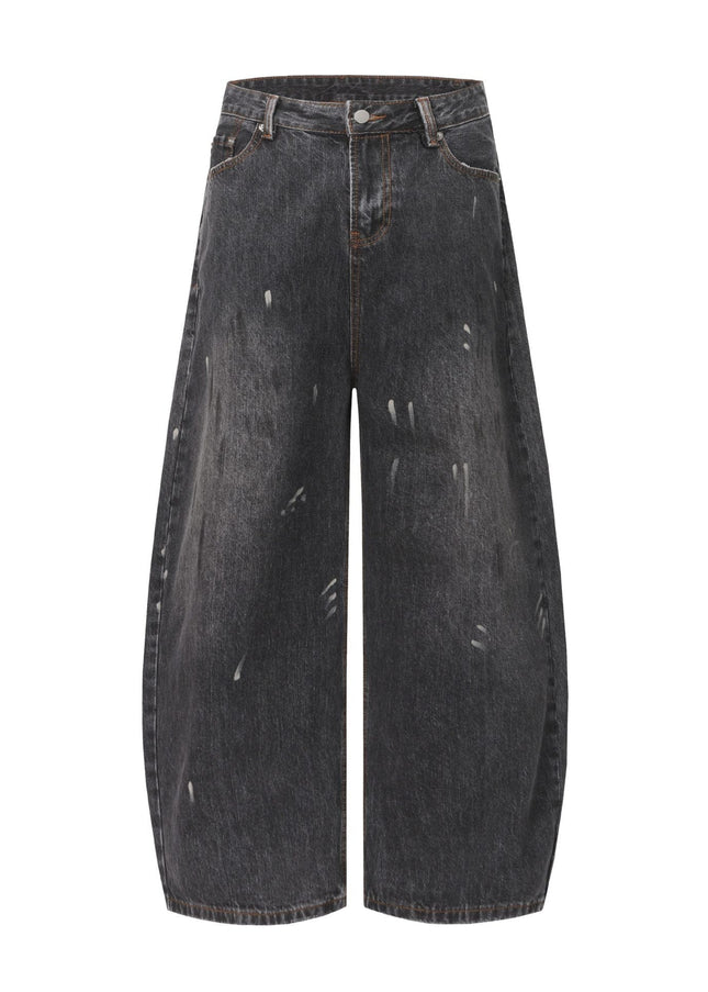 TALKLESSFASHION EON 26 spring New spot American street trendy high street individuality design washed scimitar denim trousers men