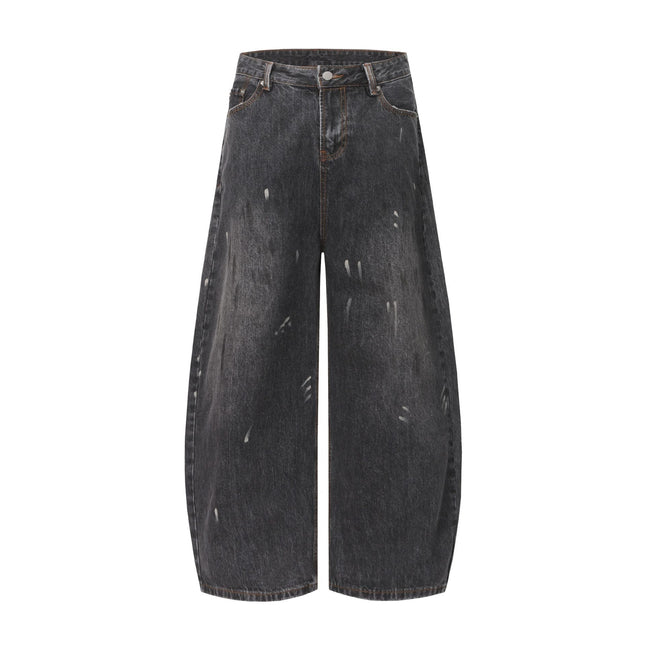 TALKLESSFASHION EON 26 spring New spot American street trendy high street individuality design washed scimitar denim trousers men