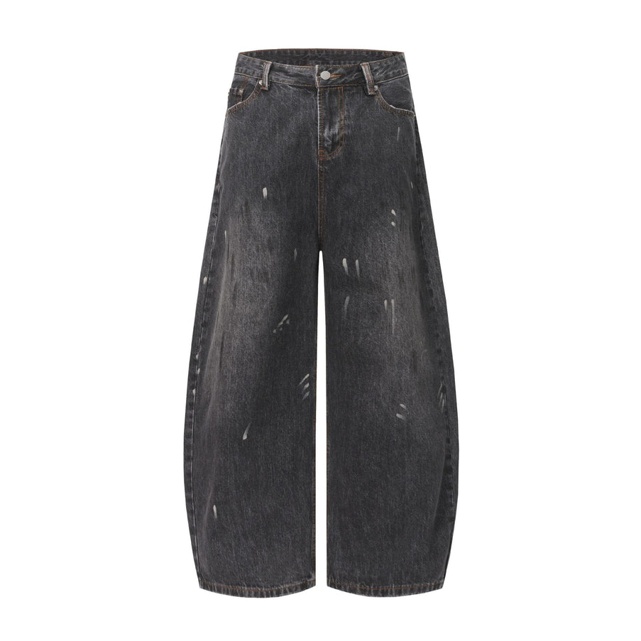 TALKLESSFASHION EON 26 spring New spot American street trendy high street individuality design washed scimitar denim trousers men