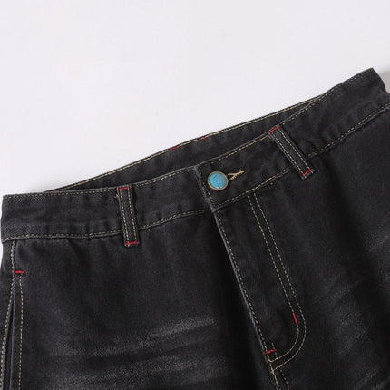 TALKLESSFASHION EON 26 spring New spot American street trendy high street individuality design washed scimitar denim trousers men