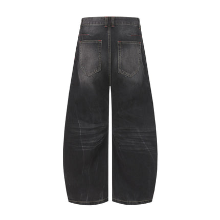 TALKLESSFASHION EON 26 spring New spot American street trendy high street individuality design washed scimitar denim trousers men