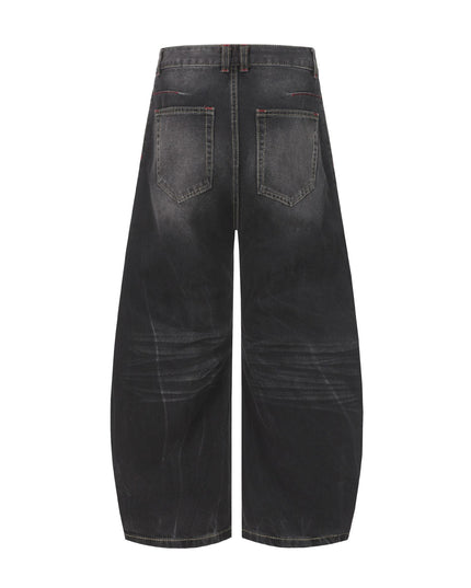 TALKLESSFASHION EON 26 spring New spot American street trendy high street individuality design washed scimitar denim trousers men